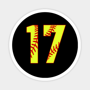 Fastpitch Softball Number 17 #17 Softball Shirt Jersey Uniform Favorite Player Biggest Fan Magnet